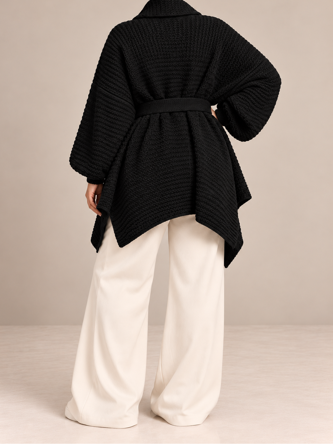 Full Size Belted Open-Front Knit Cardigan (Plus Size included)