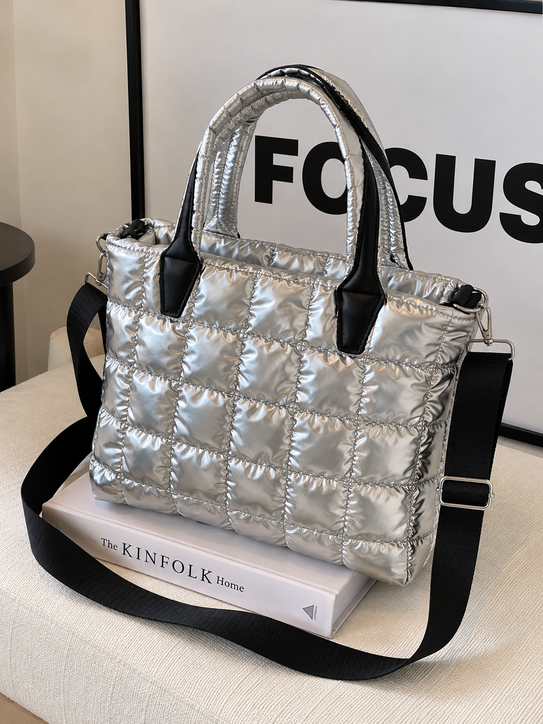 Bubble Textured Tote Crossbody Bag