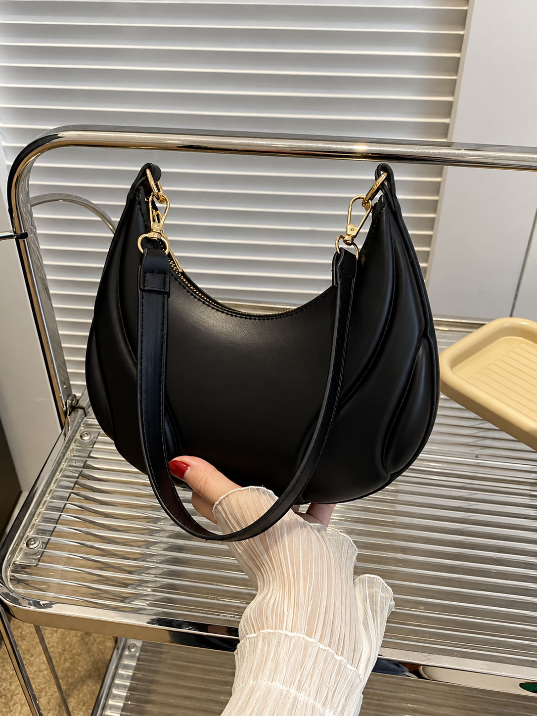 Solid Color Shoulder Bag