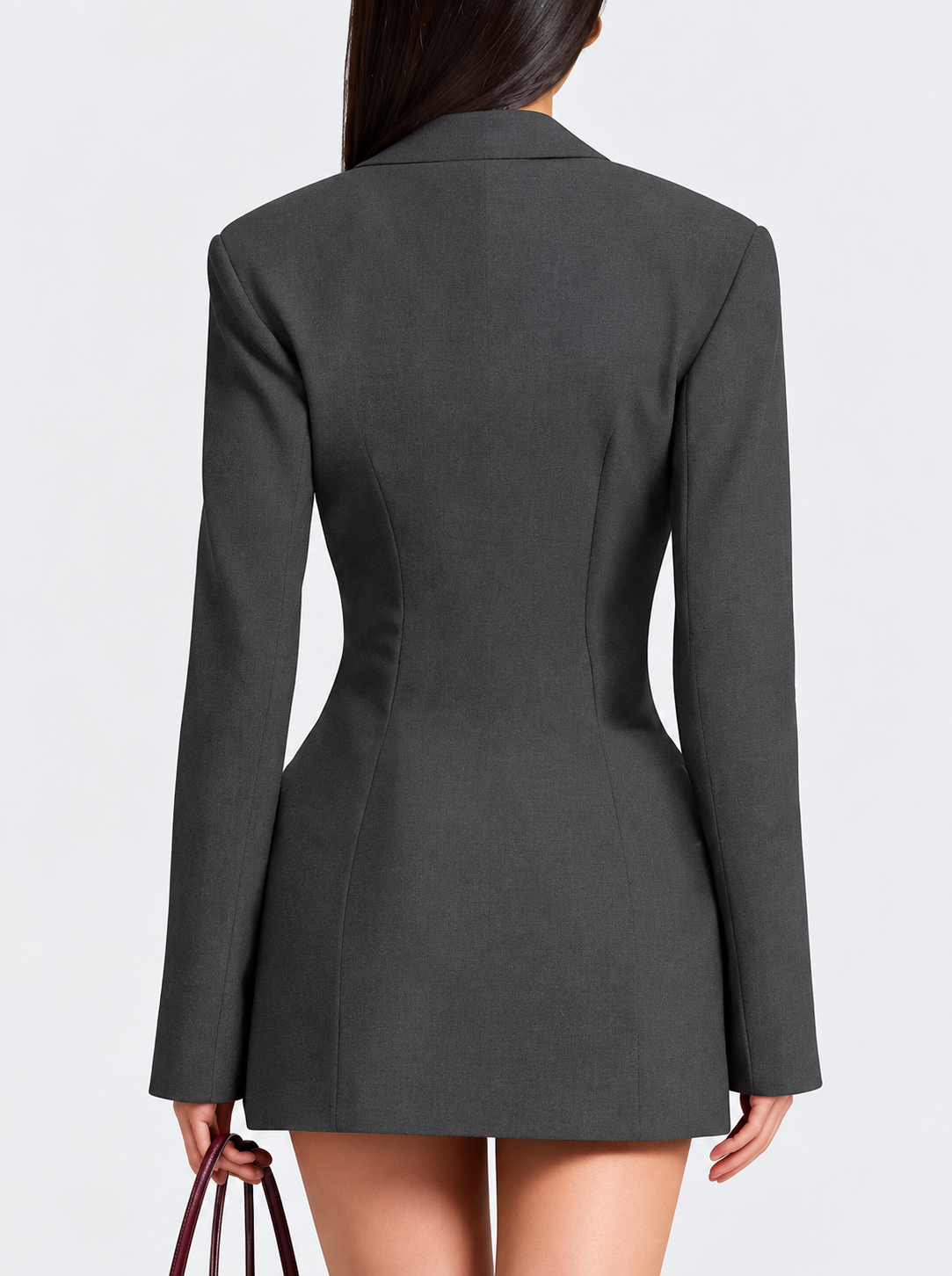 Full Size Blazer-Style Long Sleeve Mini Dress (Plus Size included)