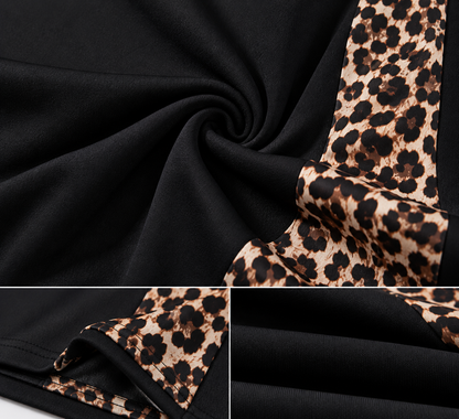 Plus Size Leopard Print Wide Leg Pants