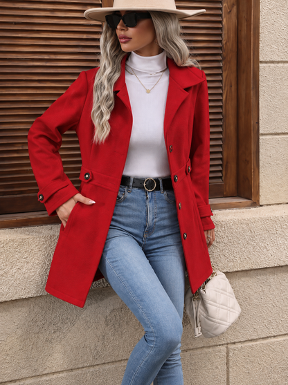 Collared Neck Button Up Coat