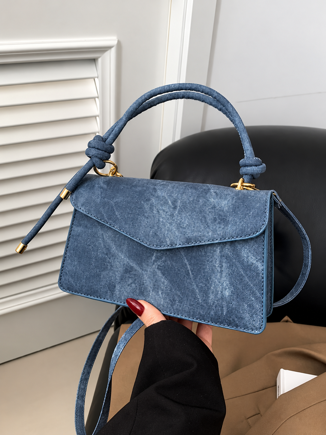 Flap Crossbody Bag with Top Handle