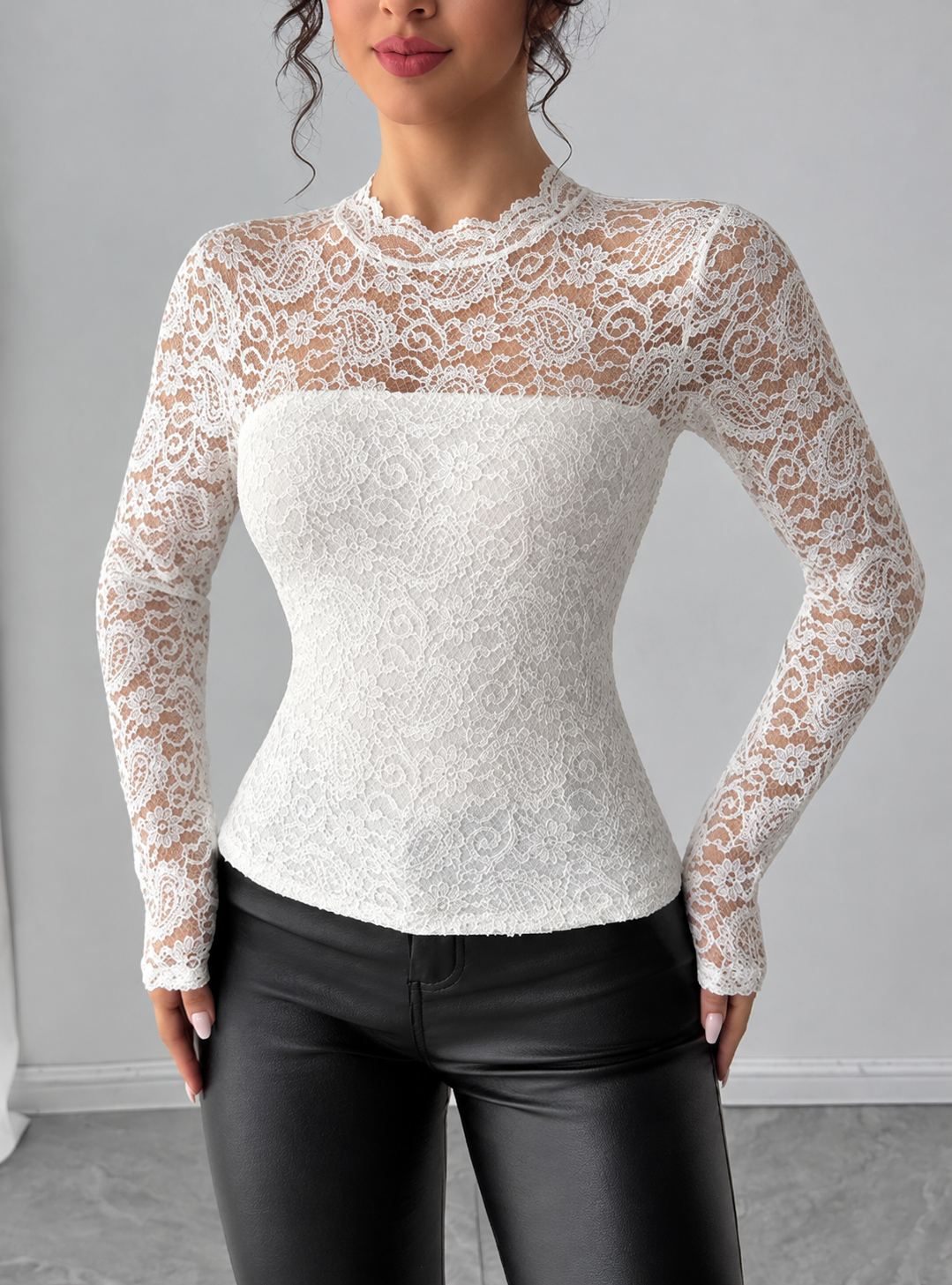 Lace Long Sleeve Top
