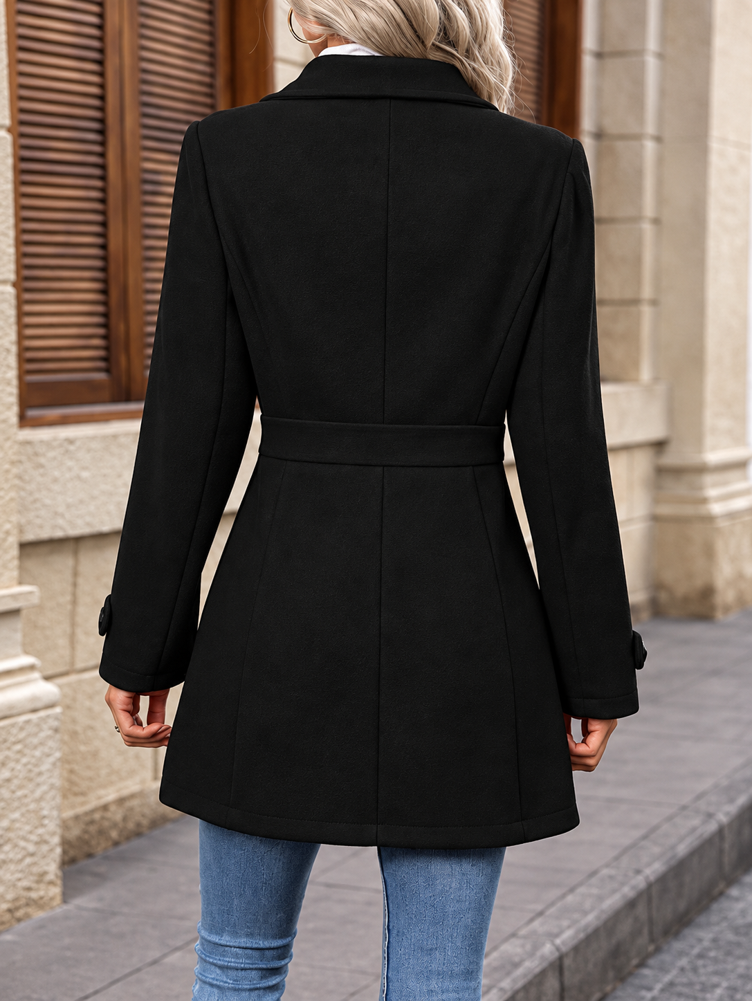 Collared Neck Button Up Coat