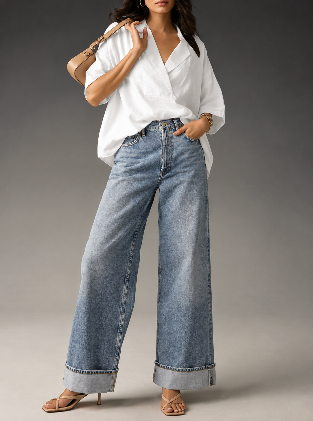 Collared Neck Half Sleeve Blouse