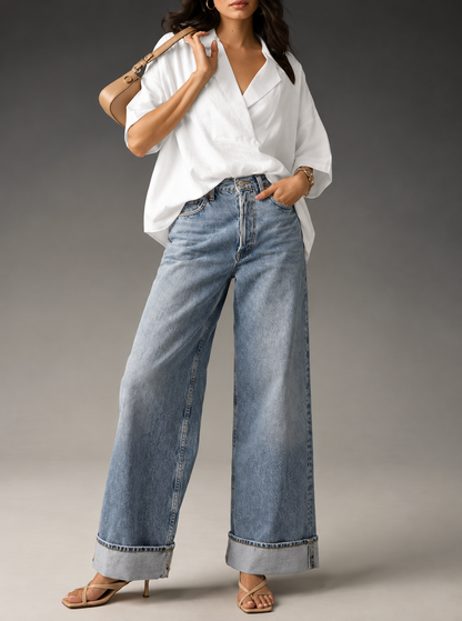 Collared Neck Half Sleeve Blouse