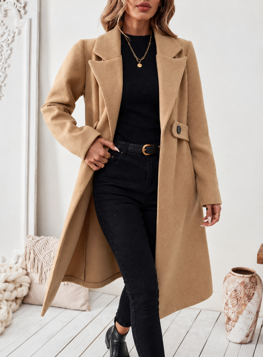 Lapel Collar Longline Coat