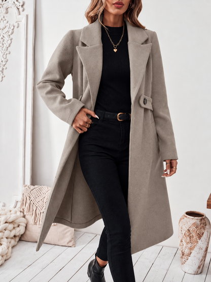 Lapel Collar Longline Coat