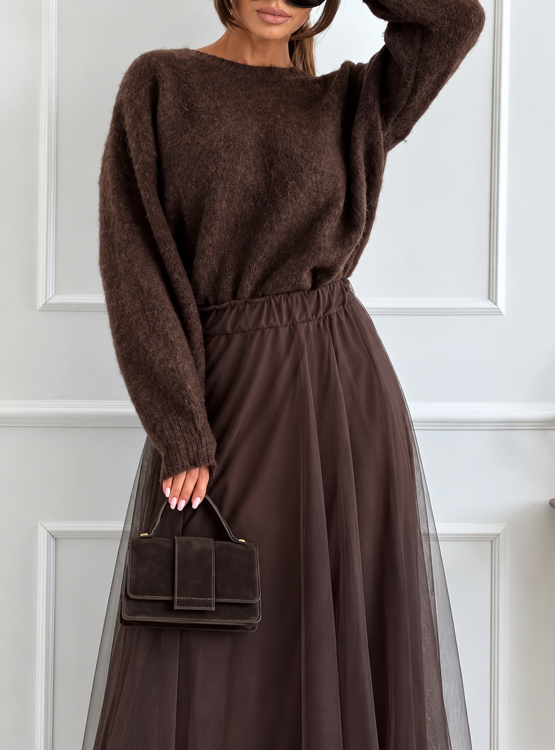 Leopard Bow Dropped Shoulder Sweater