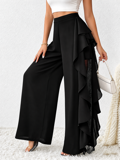 Ruffled Wide Leg Pants
