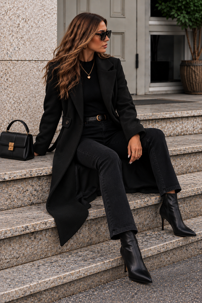 Lapel Collar Longline Coat