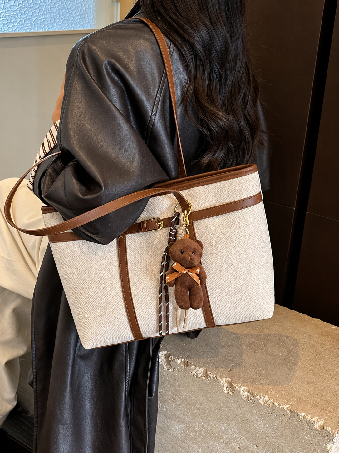 Decorative Buckle Tote Bag