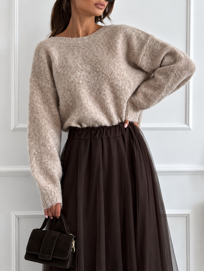 Leopard Bow Dropped Shoulder Sweater