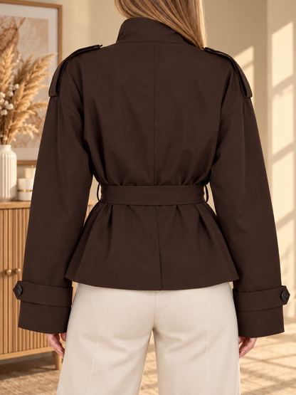 Full Size Double-Breasted Belted Trench Outerwear (Plus Size included)