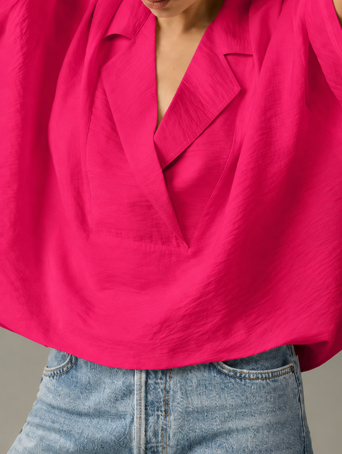 Collared Neck Half Sleeve Blouse