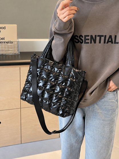 Bubble Textured Tote Crossbody Bag