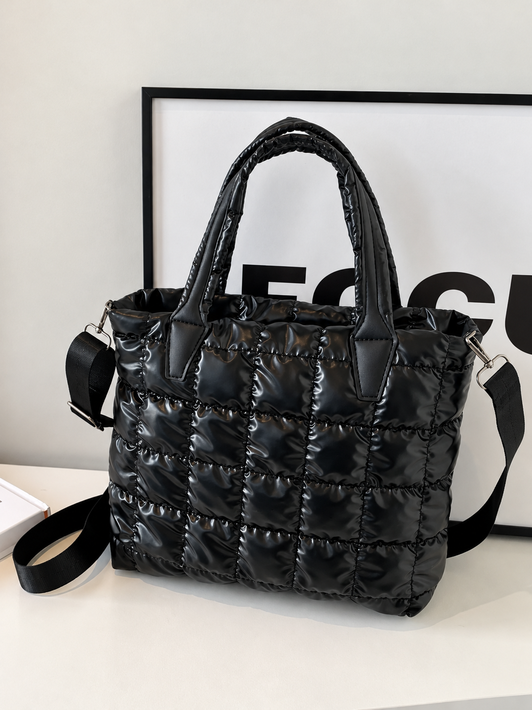 Bubble Textured Tote Crossbody Bag