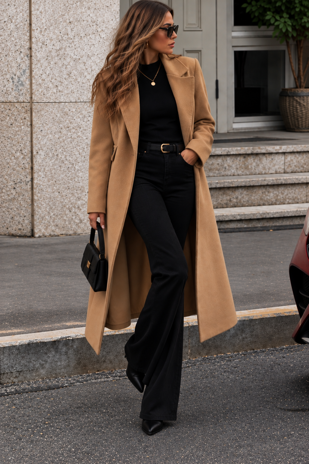 Lapel Collar Longline Coat