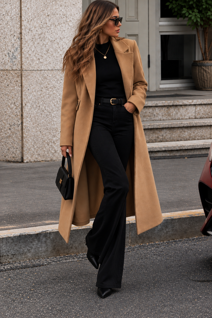 Lapel Collar Longline Coat