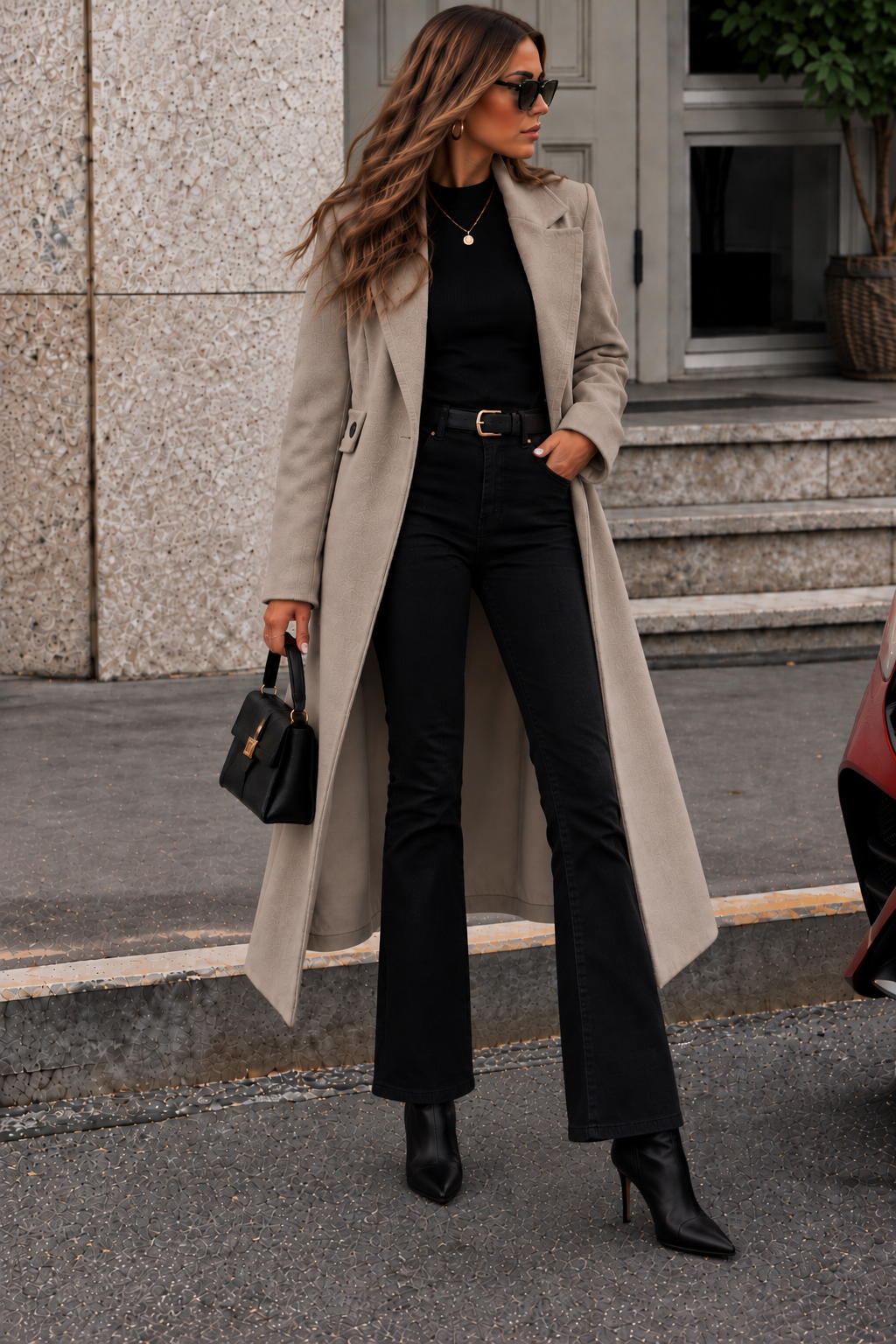 Lapel Collar Longline Coat