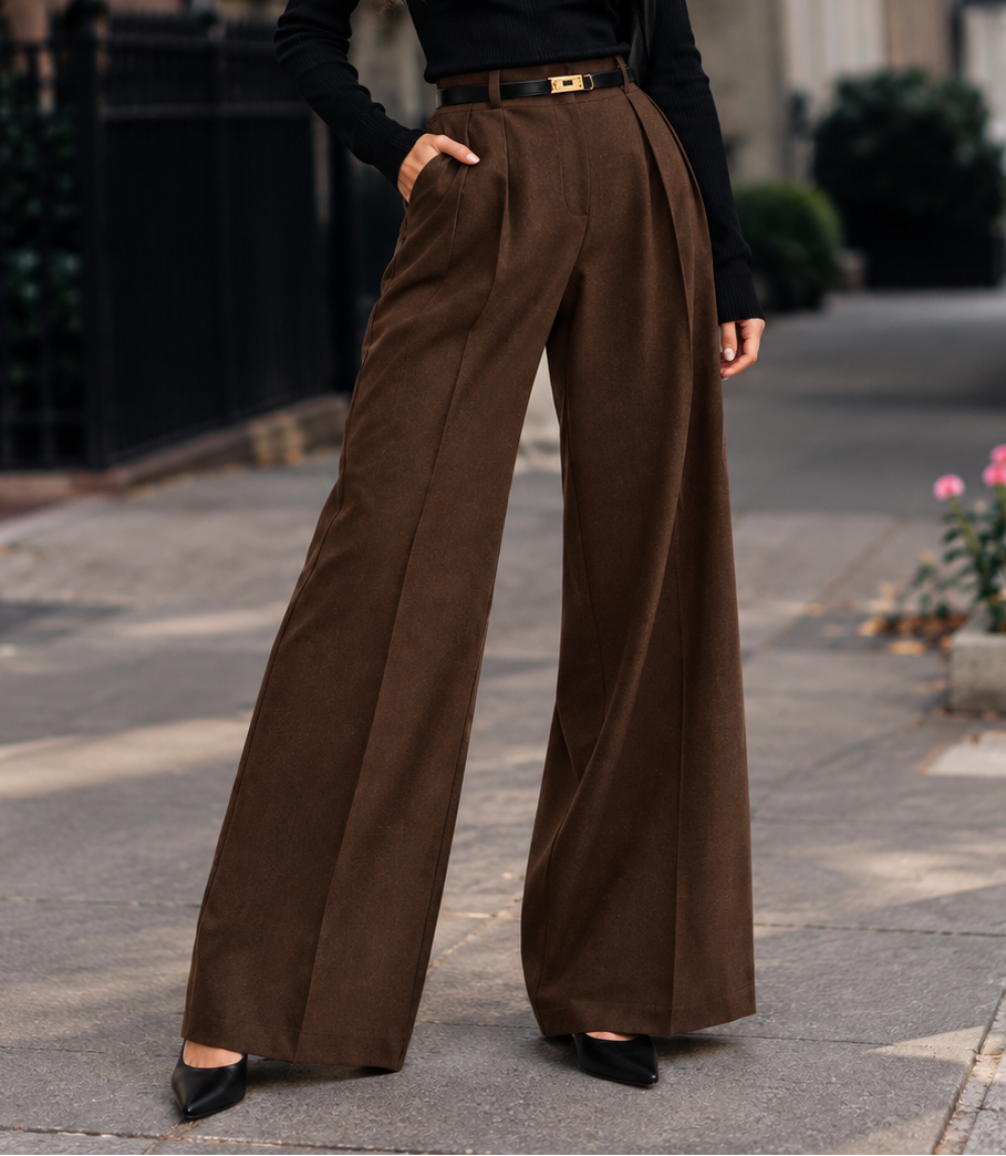 Wide Leg Pleated Pants
