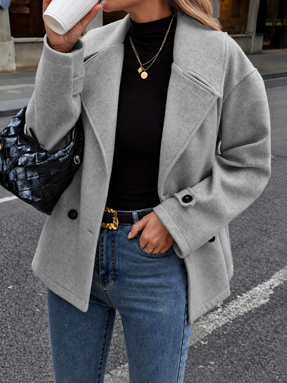 Double-Breasted Wool Blend Casual Jacket