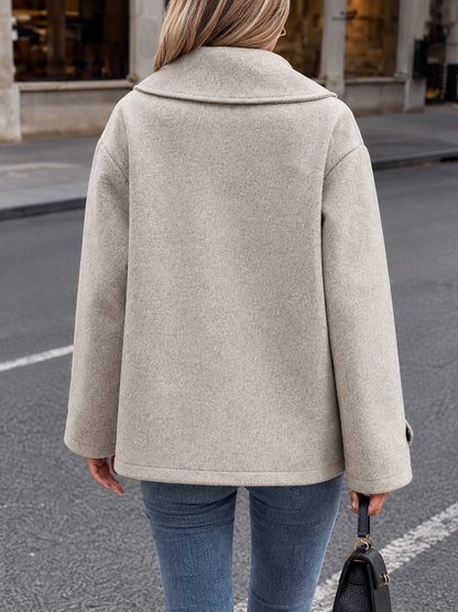Double-Breasted Wool Blend Casual Jacket