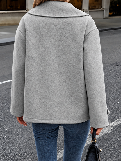 Double-Breasted Wool Blend Casual Jacket