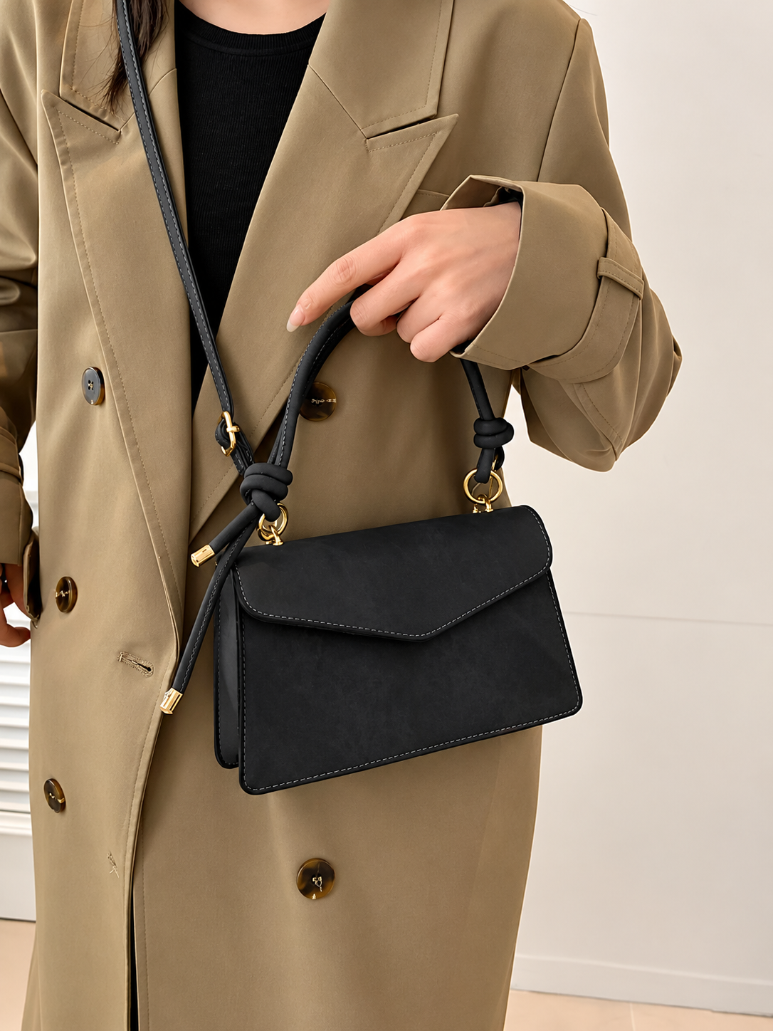 Flap Crossbody Bag with Top Handle
