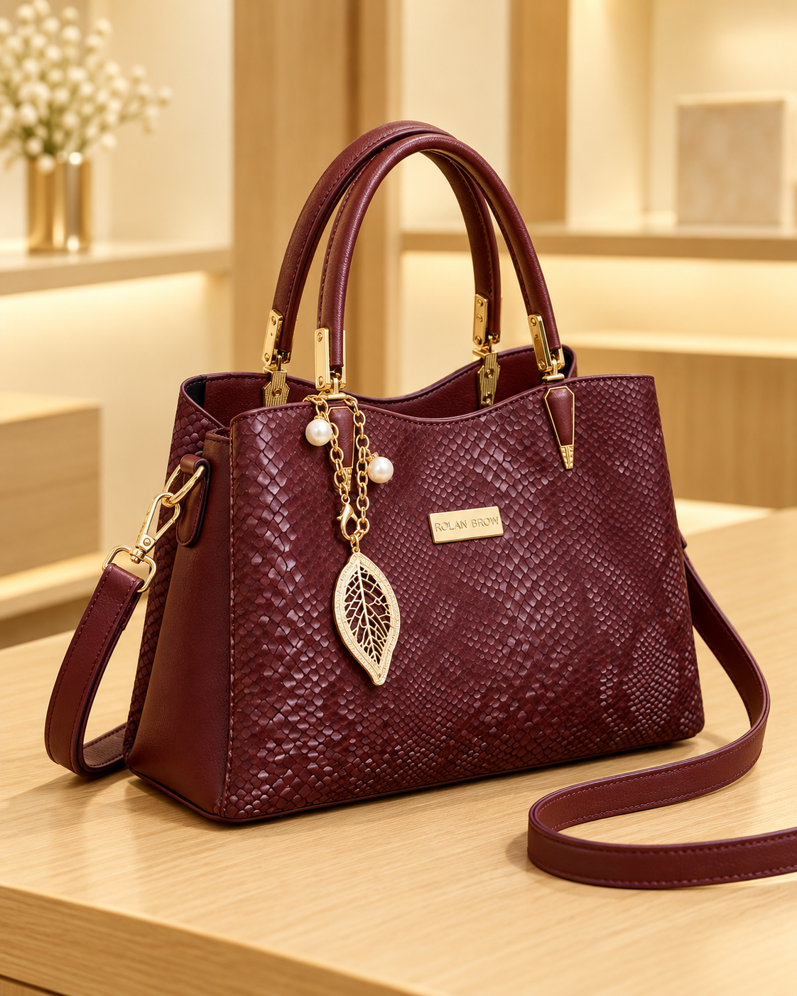 Snakeskin Texture Handbag