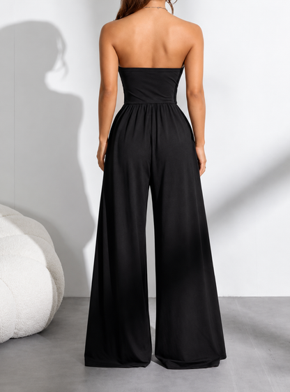 Effortless Chic Tube Top Wide Leg Jumpsuit
