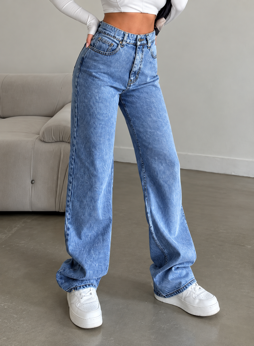High-Waisted Wide Leg Jeans
