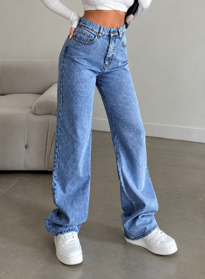 High-Waisted Wide Leg Jeans
