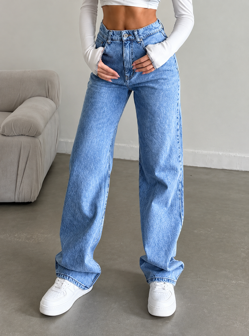 High-Waisted Wide Leg Jeans