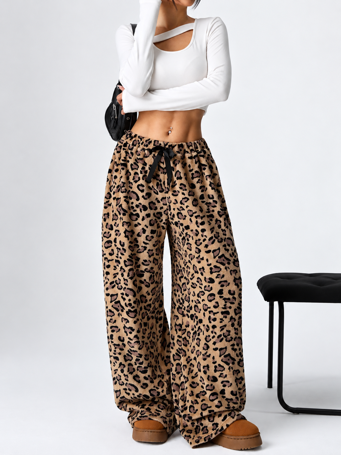 Leopard Wide Leg Pants