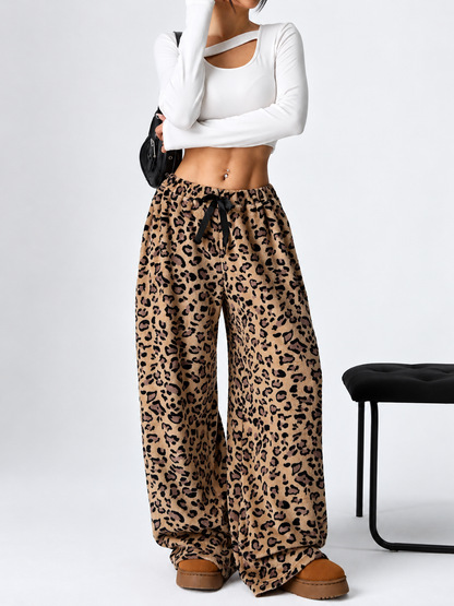 Leopard Wide Leg Pants