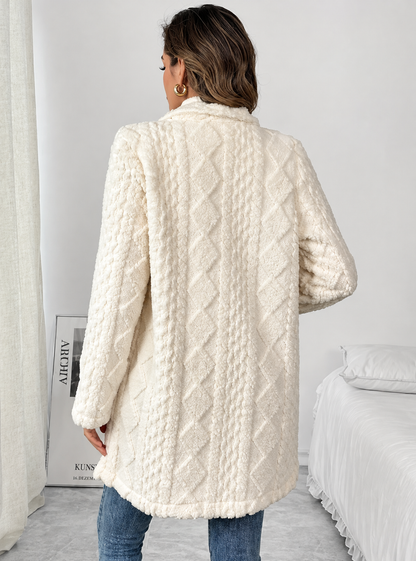 Fleece Double-Breasted Longline Coat