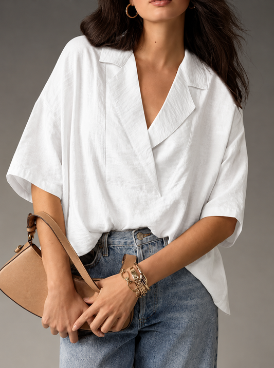 Collared Neck Half Sleeve Blouse