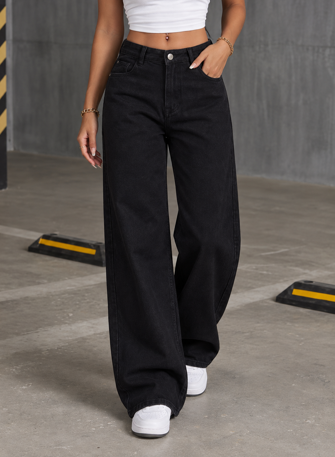 High-Waisted Wide-Leg Jeans