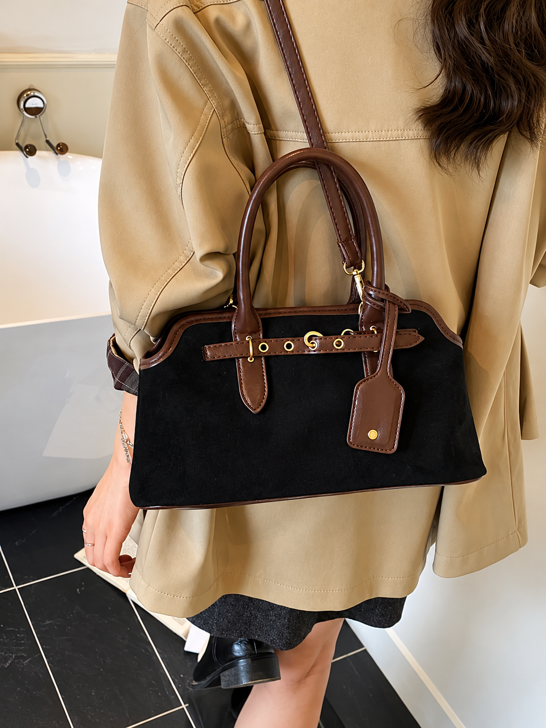 Vintage Buckle Detail Handbag