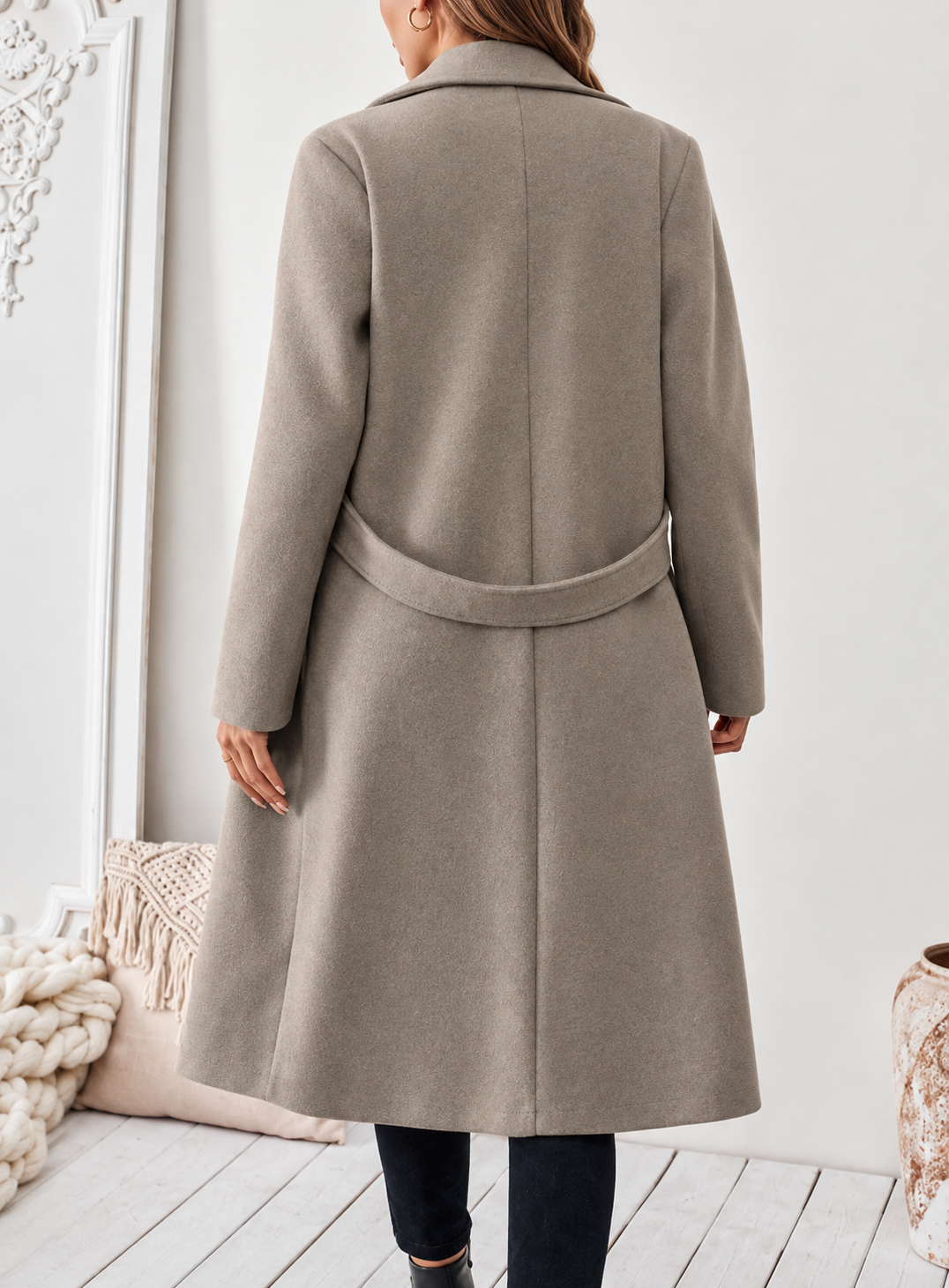 Lapel Collar Longline Coat