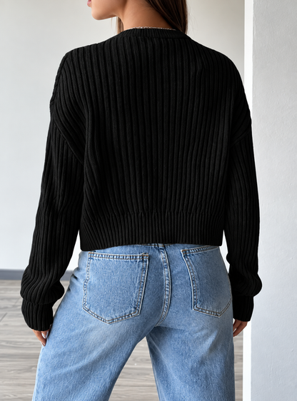 V-Neck Button-Up Cardigan