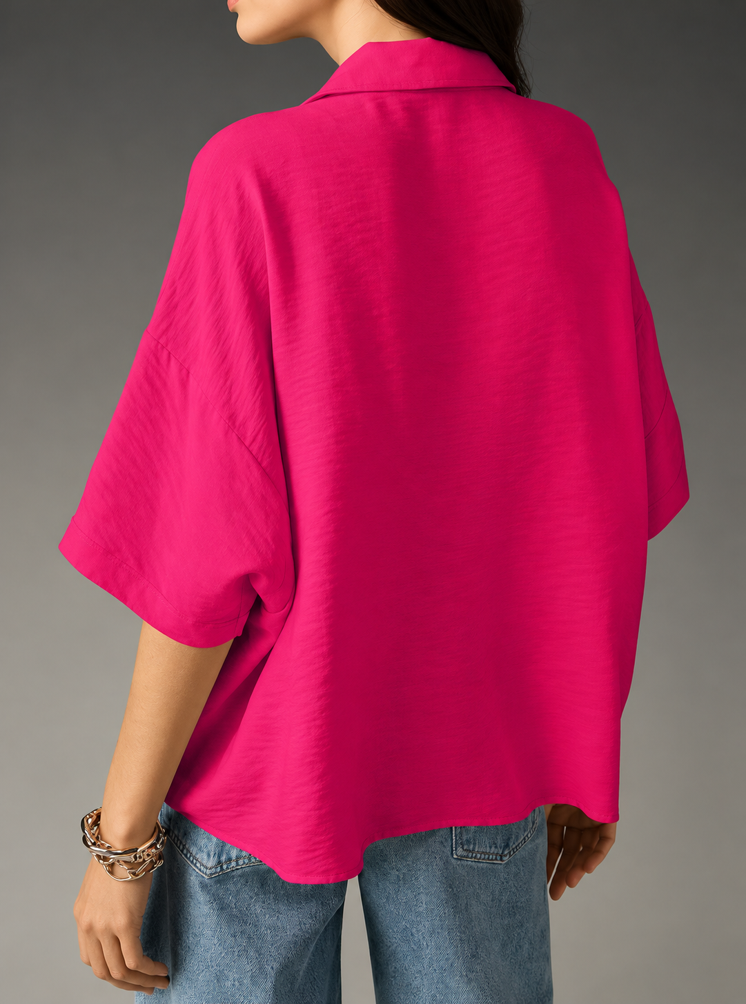 Collared Neck Half Sleeve Blouse