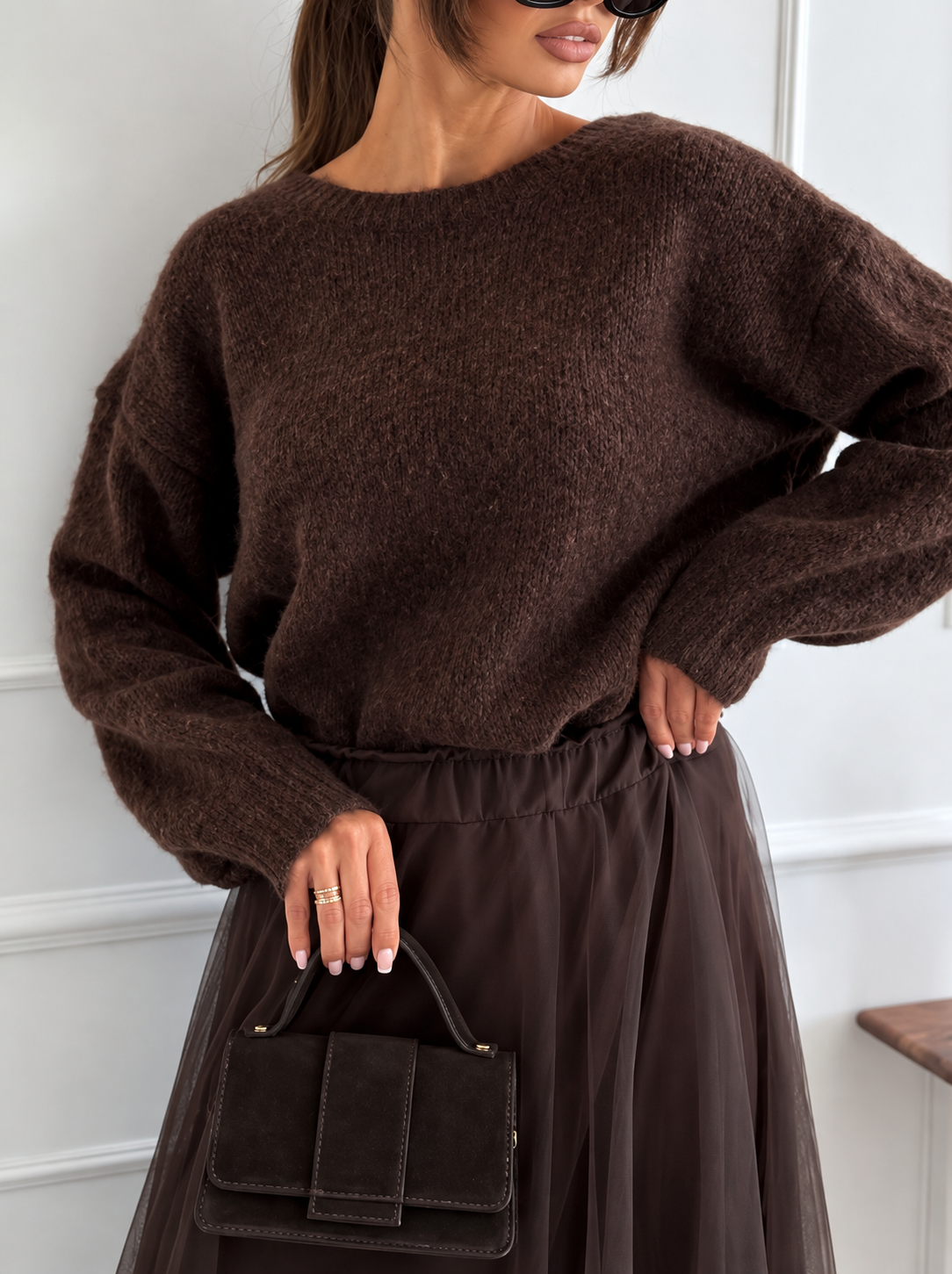 Leopard Bow Dropped Shoulder Sweater
