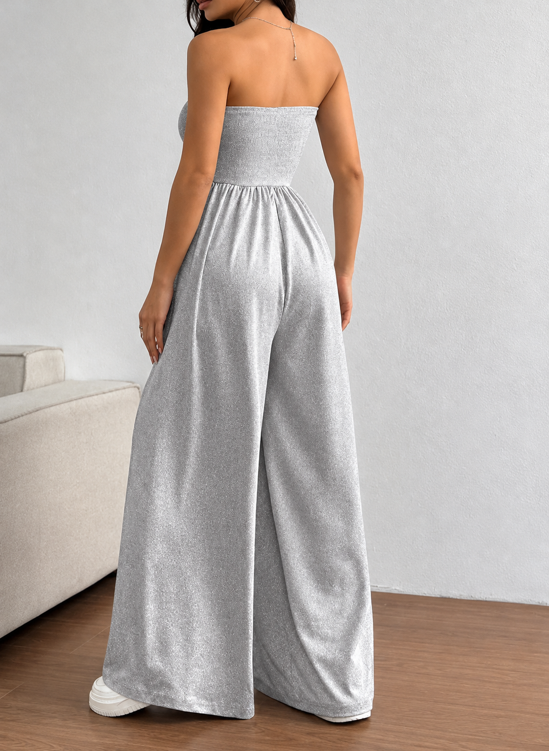Effortless Chic Tube Top Wide Leg Jumpsuit