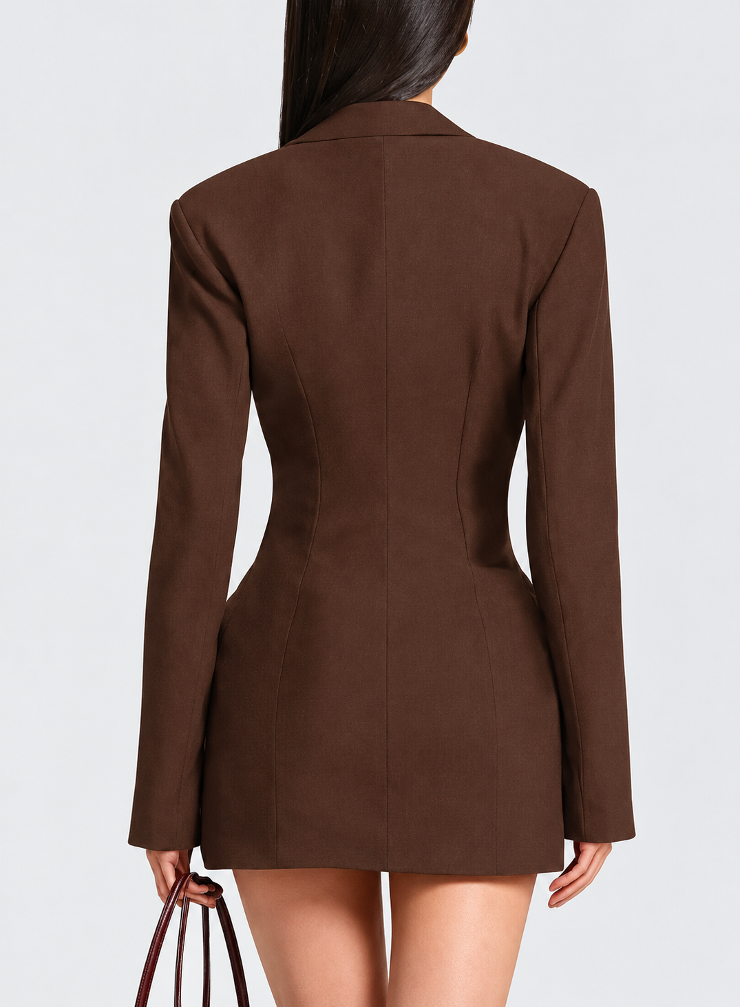 Full Size Blazer-Style Long Sleeve Mini Dress (Plus Size included)