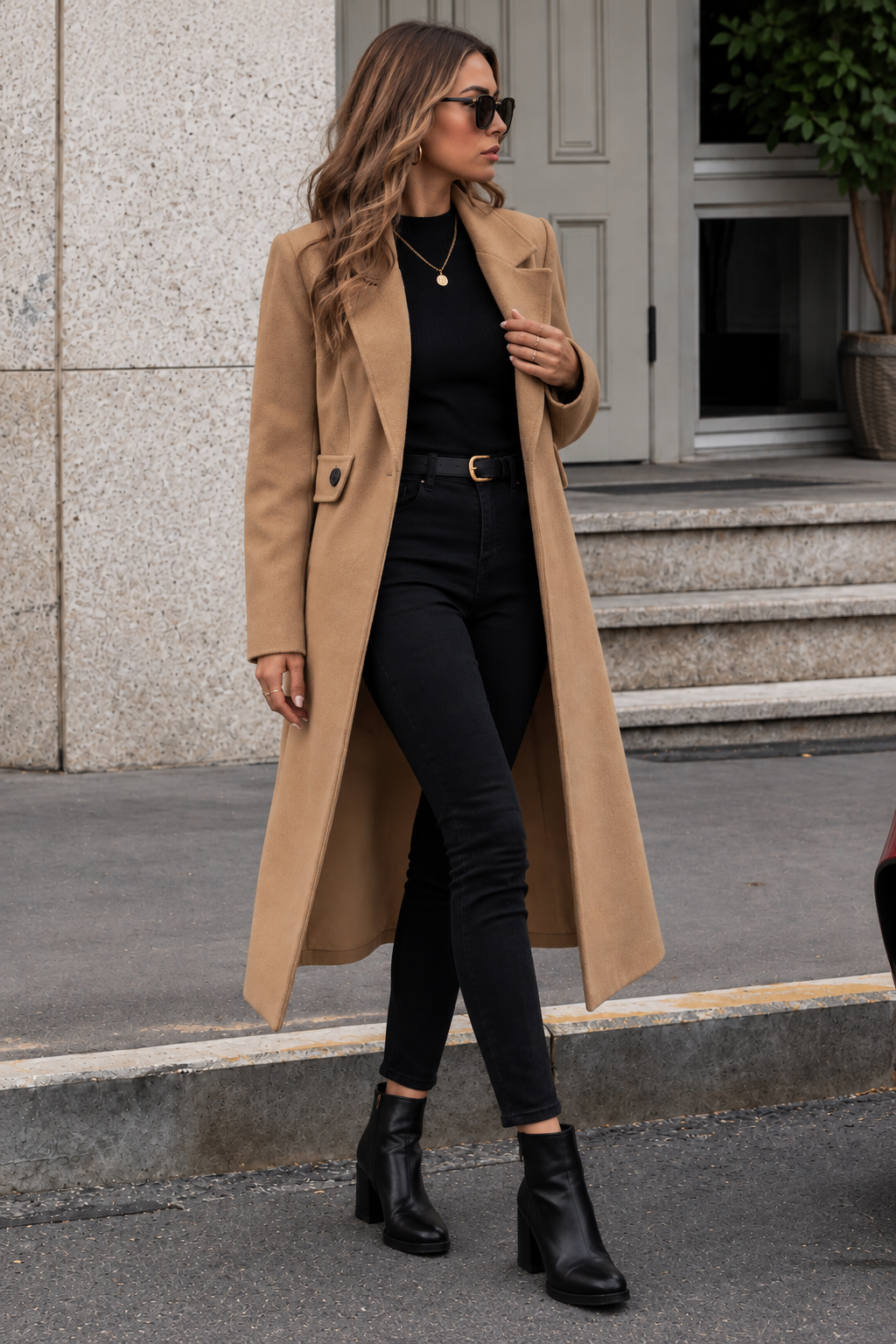 Lapel Collar Longline Coat