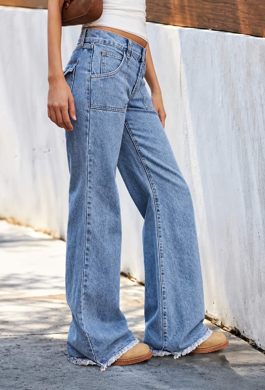 High-Waisted Wide Leg Jeans