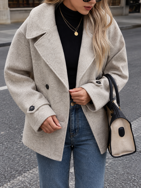 Double-Breasted Wool Blend Casual Jacket